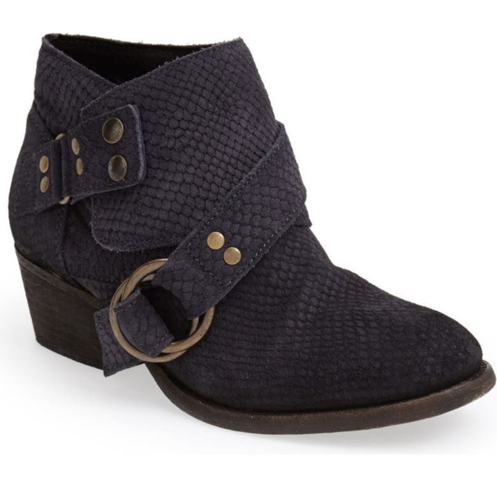 Free People Tortuga Leather Buckle Ankle Boots